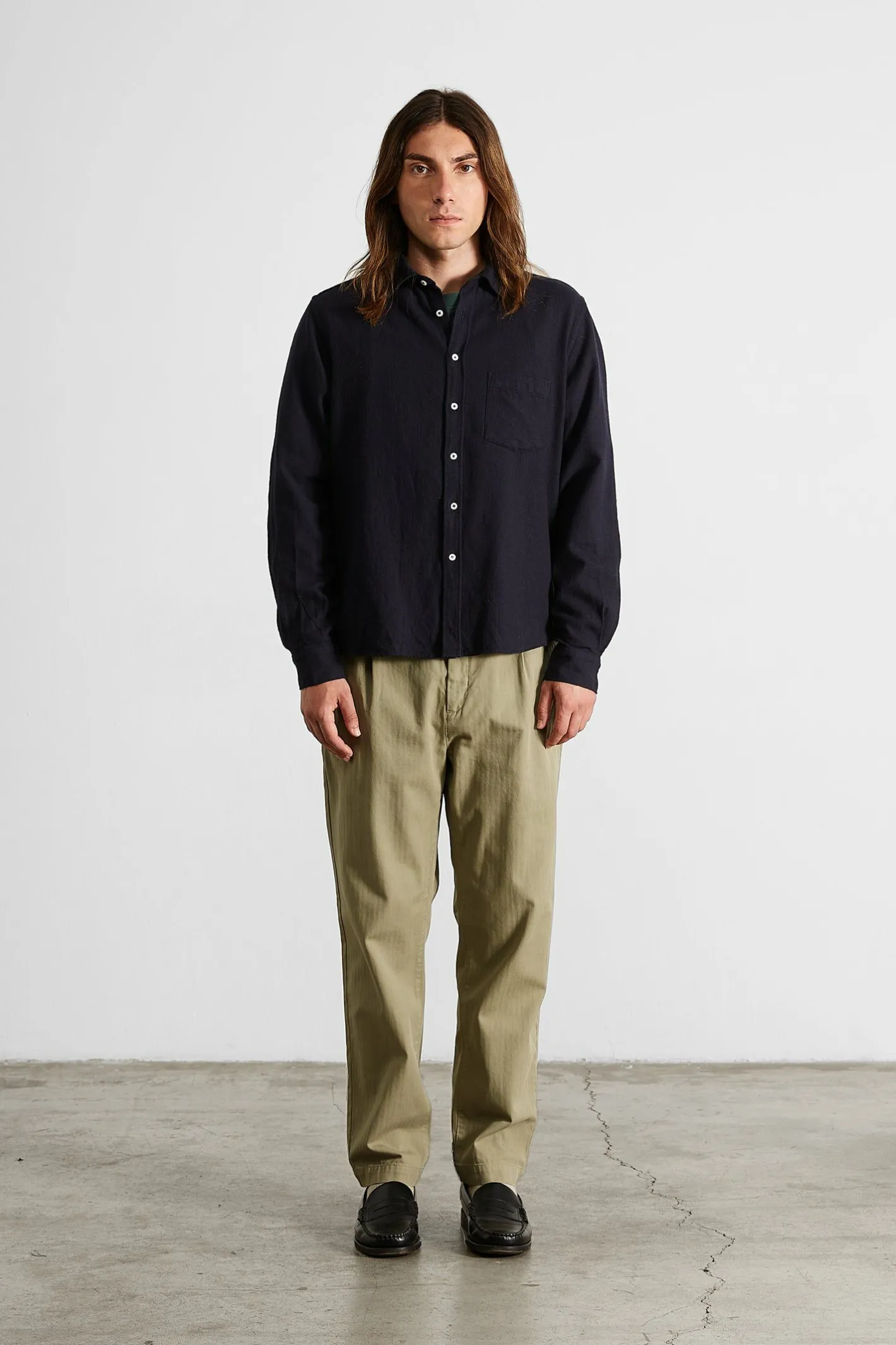 Edmmond Studios Adam Shirt Plain Navy | Men Shirts
