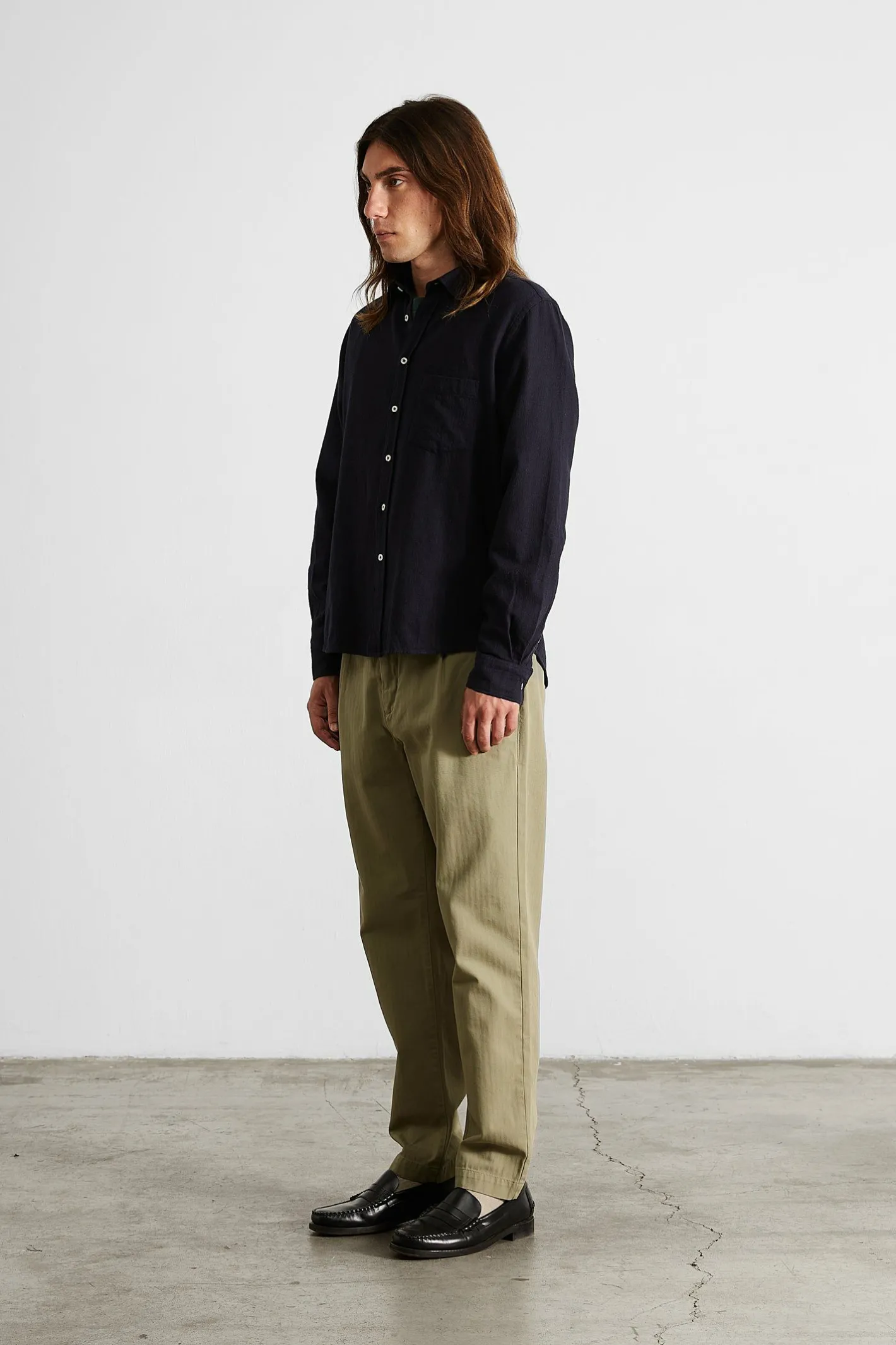 Edmmond Studios Adam Shirt Plain Navy | Men Shirts