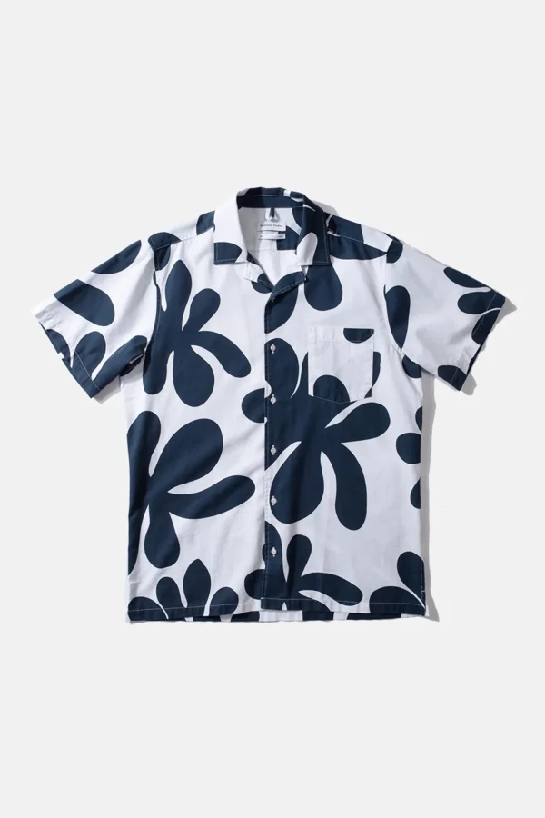 Edmmond Studios Alice Short Sleeve Shirt Printed Navy | Men Shirts