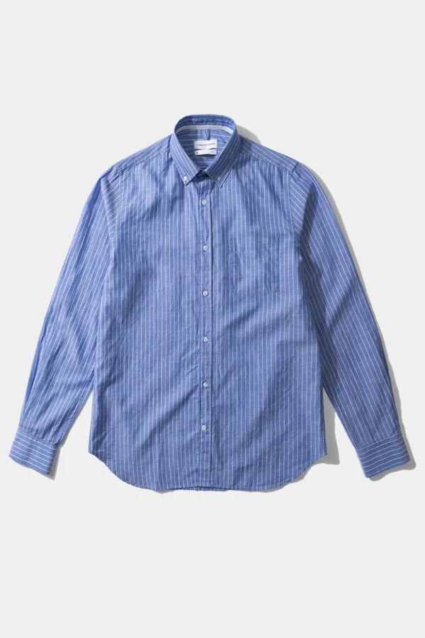 Edmmond Studios Bold Shirt Vertical Stripes Blue | Men Shirts