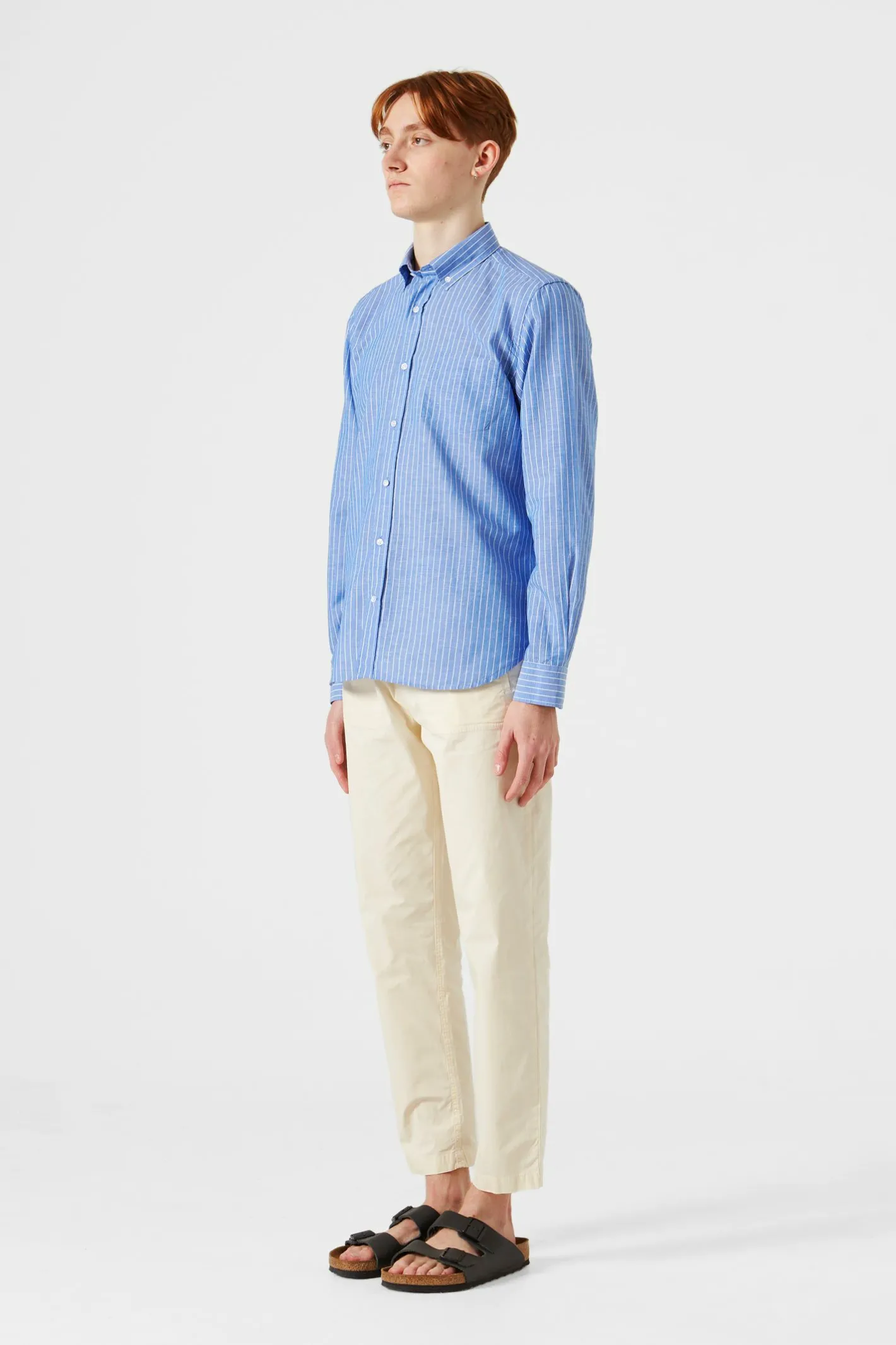Edmmond Studios Bold Shirt Vertical Stripes Blue | Men Shirts