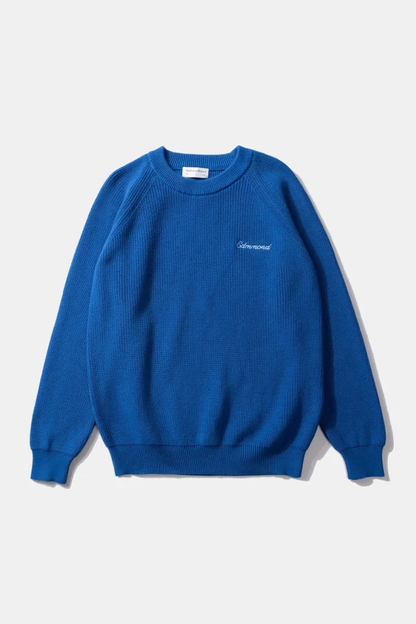 Edmmond Studios Canale Sweater Plain Blue | Men Knitwear