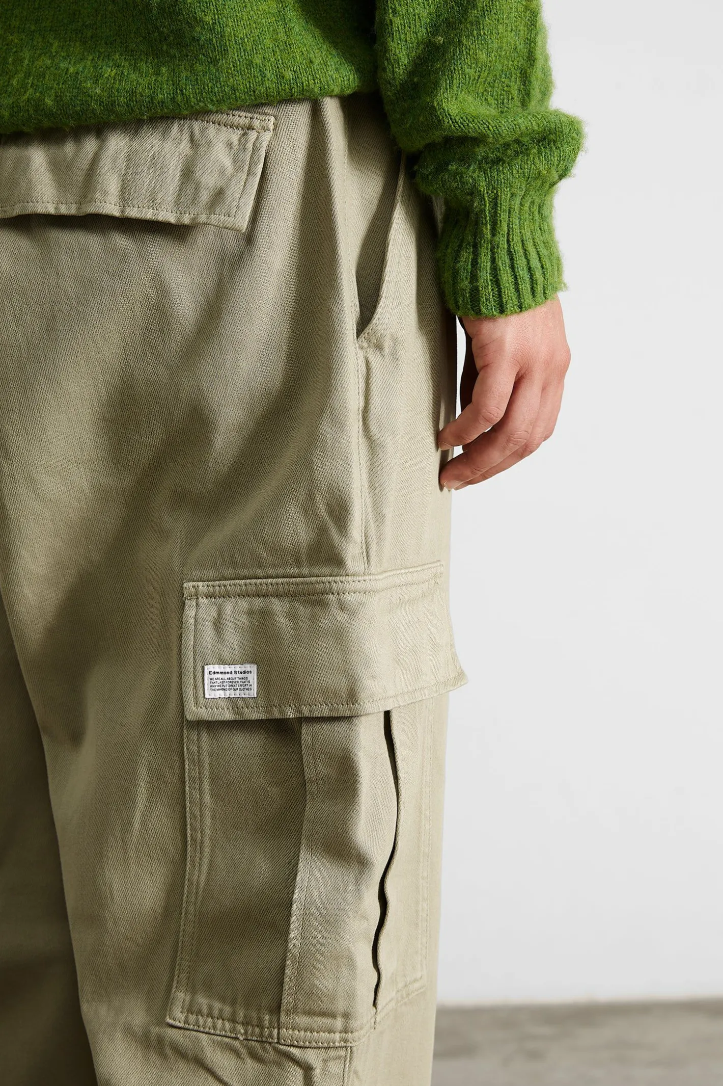 Edmmond Studios Cargo Pants Plain Khaki | Men Trousers