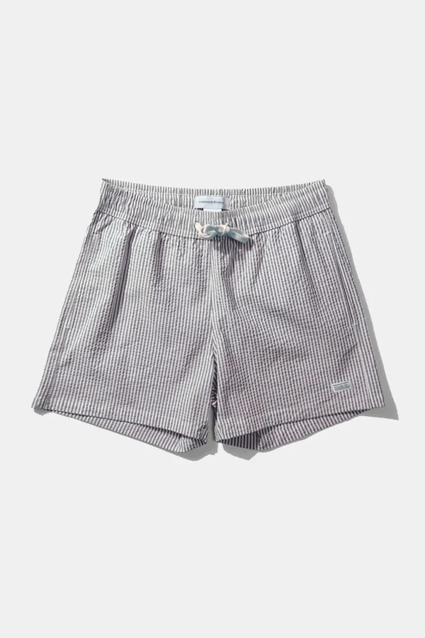 Edmmond Studios Classic Seersucker Plain Navy | Men Swimwear