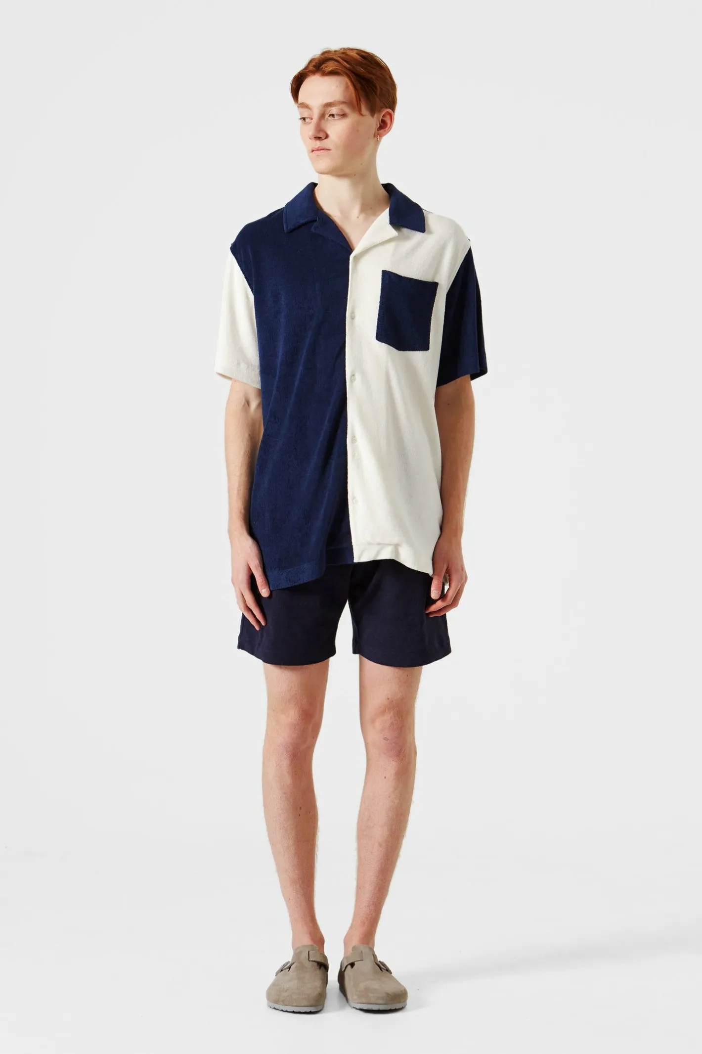 Edmmond Studios Colour Block Terry Shirt | Men Shirts