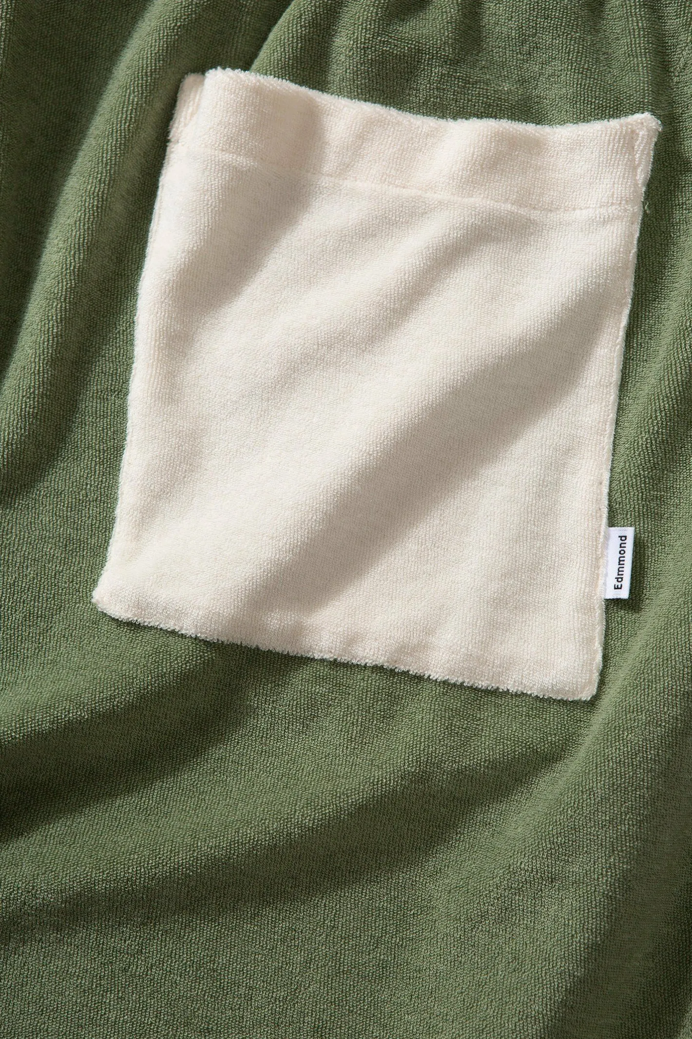 Edmmond Studios Contrast Terry Shorts Plain Olive | Men Trousers