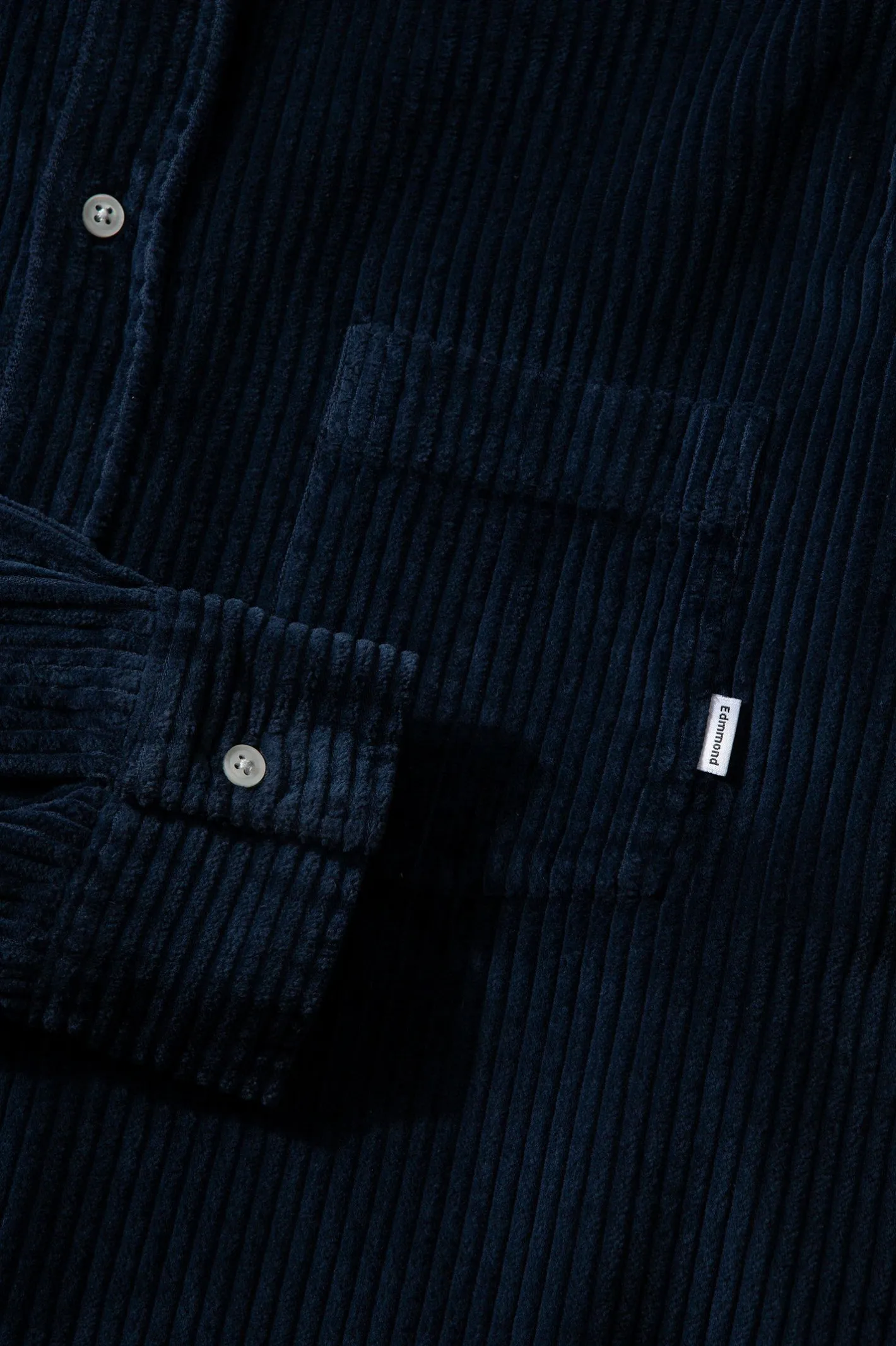 Edmmond Studios Cord Shirt Plain Navy | Men Shirts