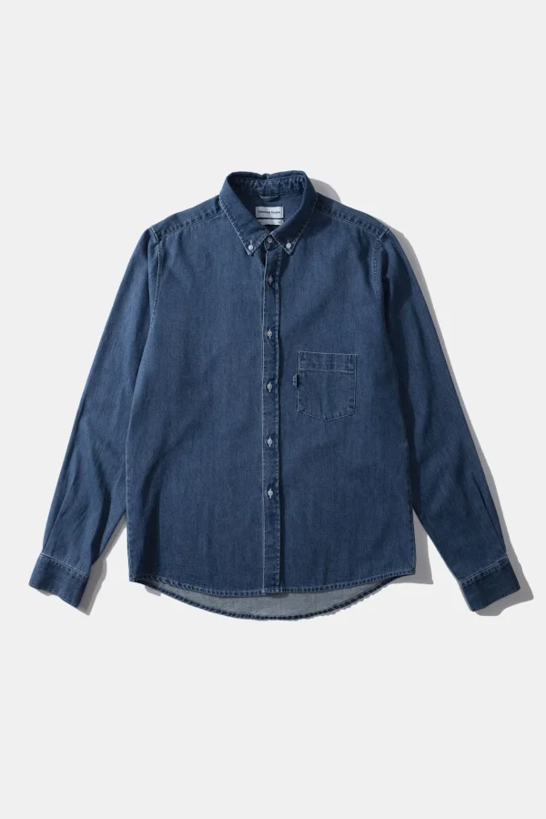 Edmmond Studios Day Shirt Denim Plain Stonewash | Men Shirts