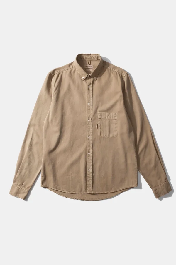 Edmmond Studios Day Shirt Twill Plain Tan | Men Shirts