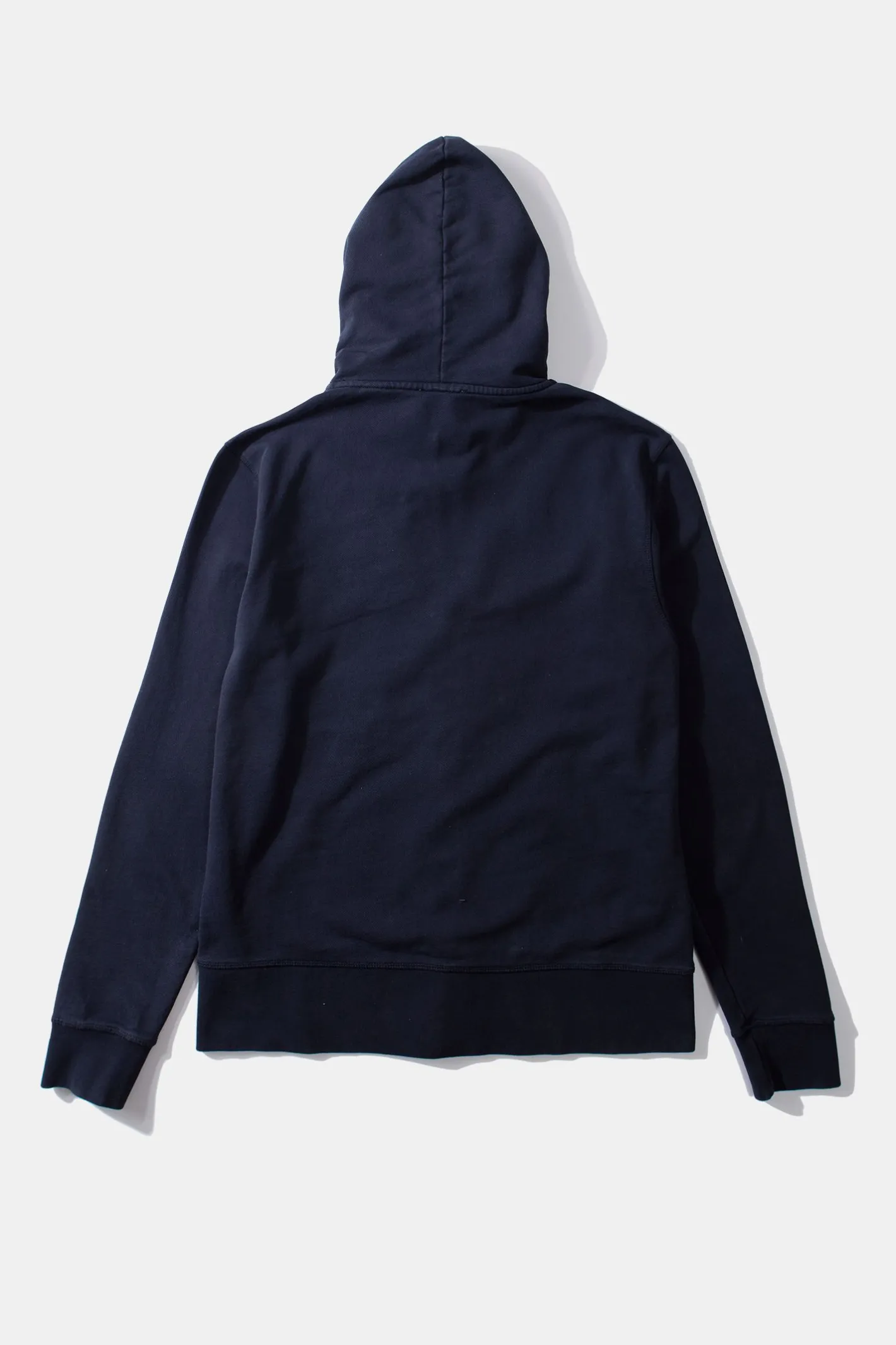 Edmmond Studios Duck Patch Zip Hoodie Plain Navy | Men Sweatshirts