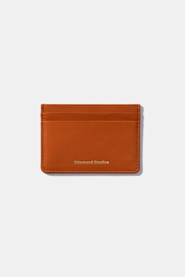 Edmmond Studios Fold Card Holder Plain Brown | Men Accessories
