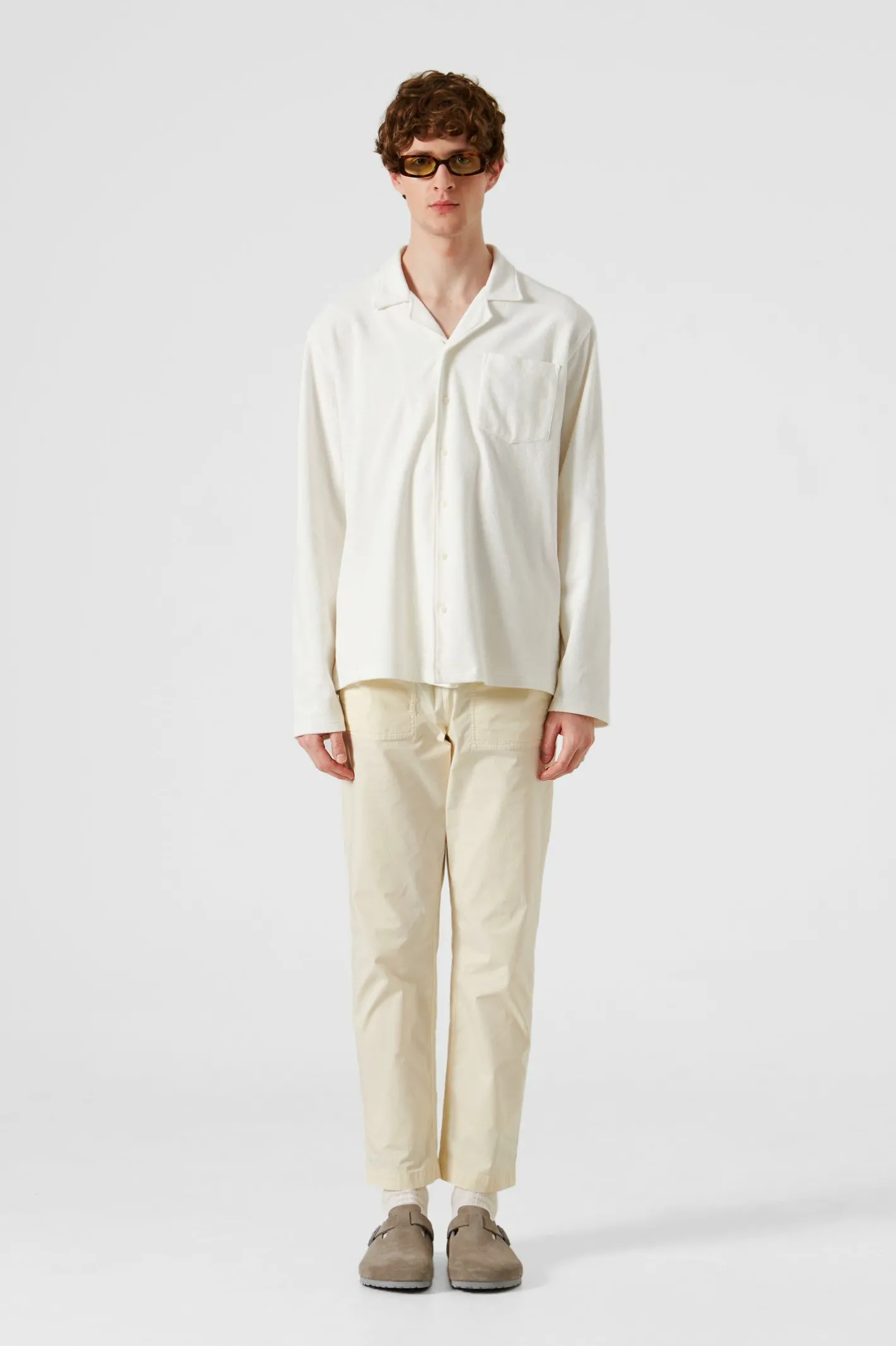 Edmmond Studios Terry Long Shirt Plain Off White | Men Shirts