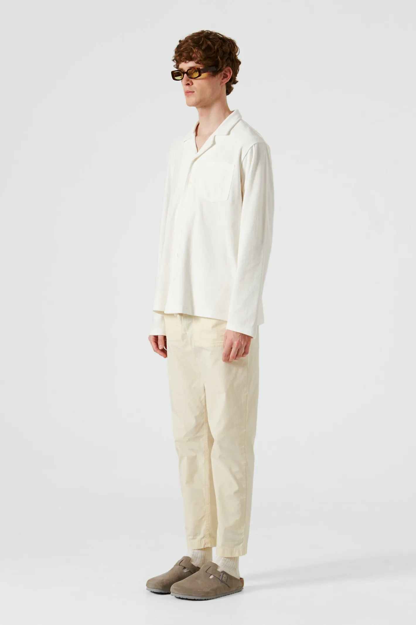 Edmmond Studios Terry Long Shirt Plain Off White | Men Shirts