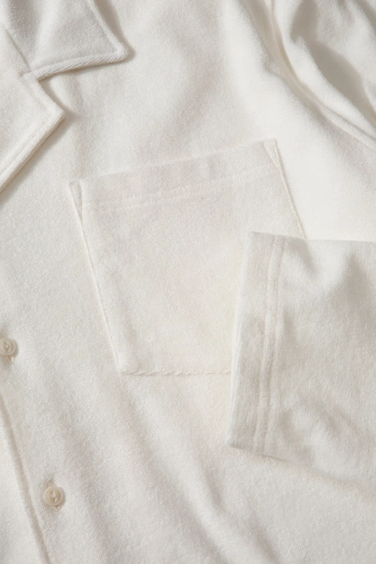 Edmmond Studios Terry Long Shirt Plain Off White | Men Shirts