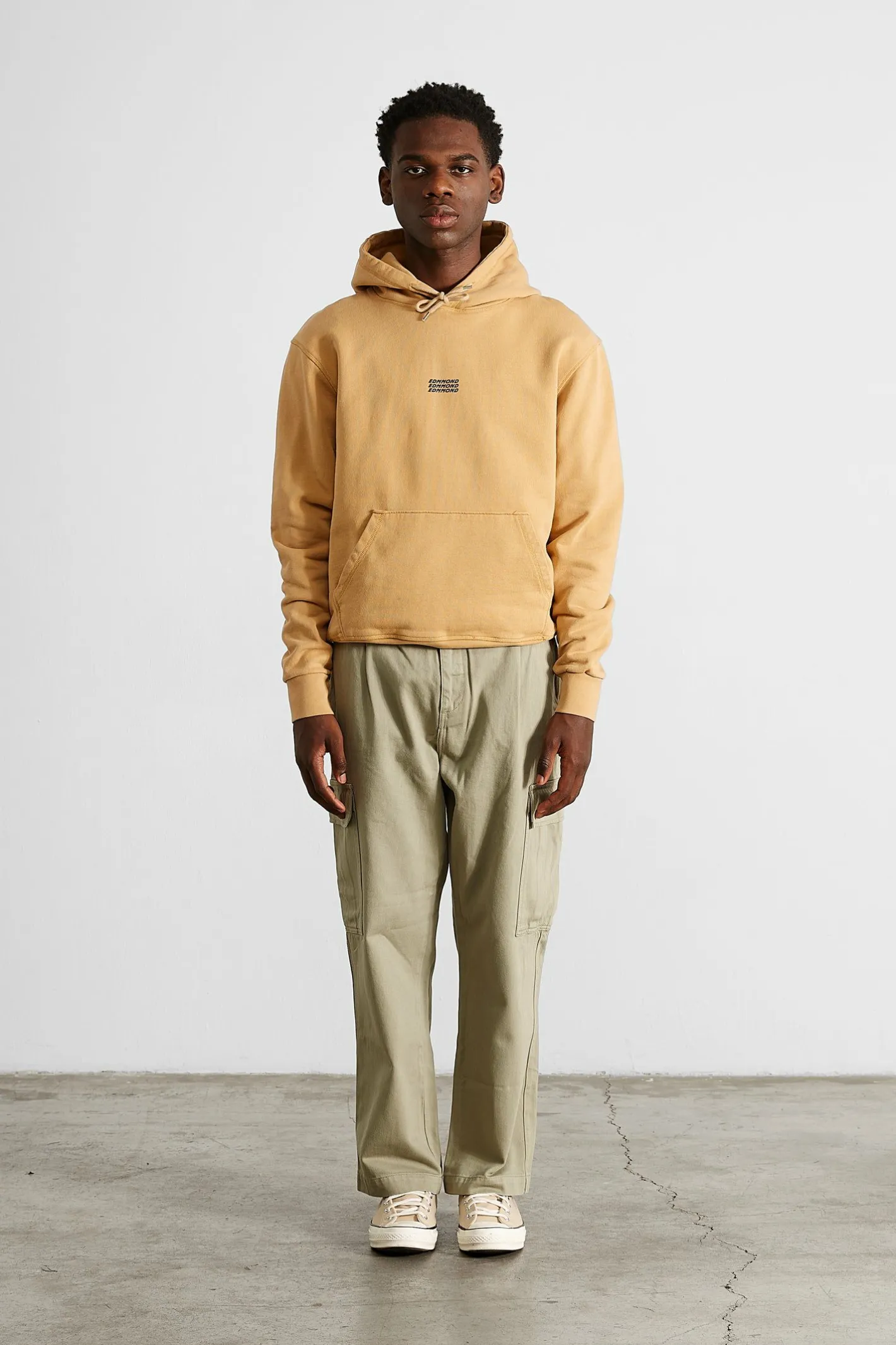 Edmmond Studios Velo Hoodie Plain Caramel | Men Sweatshirts