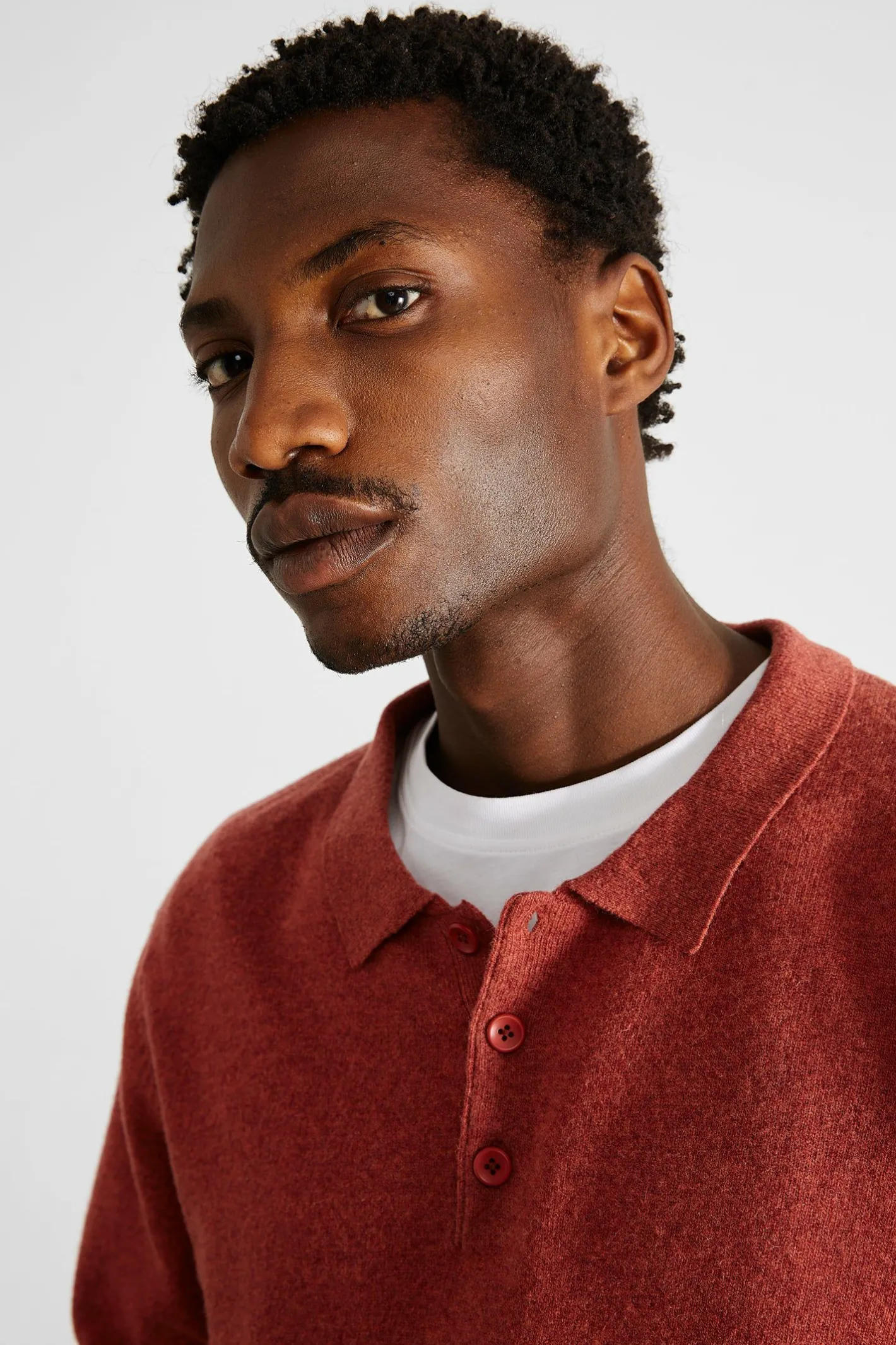 Edmmond Studios Wool Polo Plain Copper | Men Knitwear