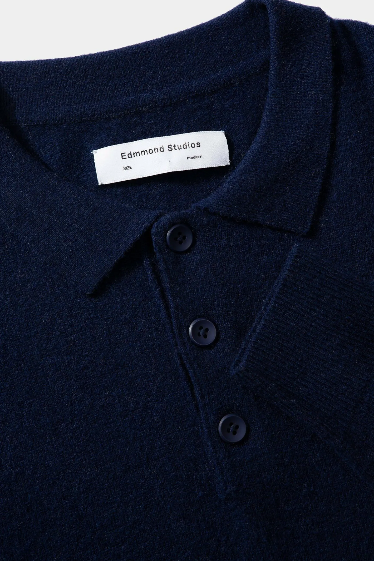 Edmmond Studios Wool Polo Plain Navy | Men Knitwear