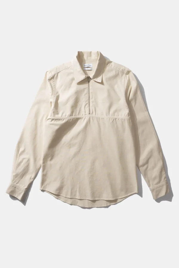 Edmmond Studios Zipped Shirt Plain Beige | Men Shirts